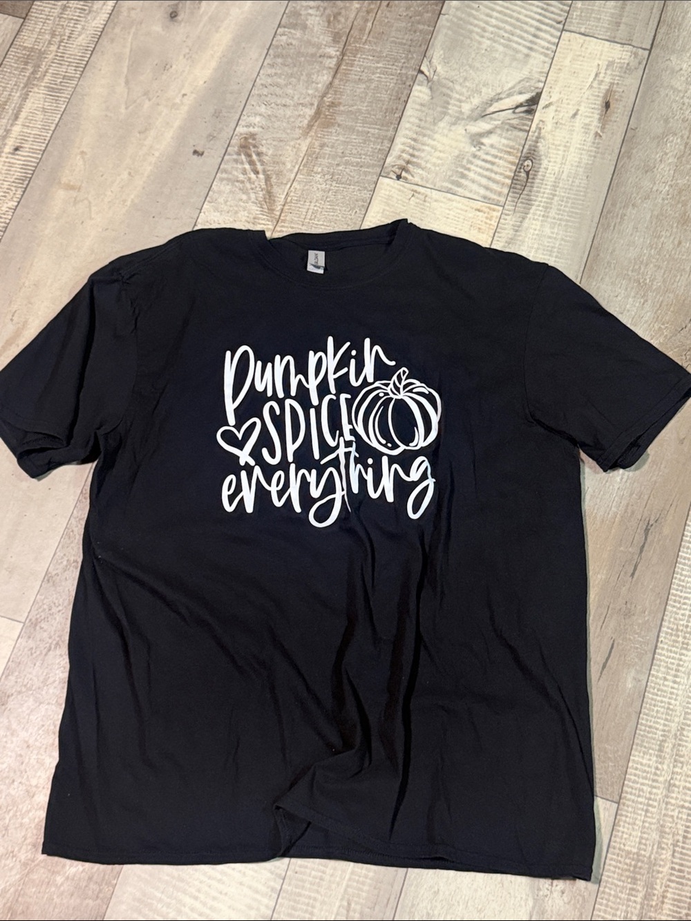Gildan Black Short-Sleeve Tee with White 'Pumpkin Spice Everything' Graphic